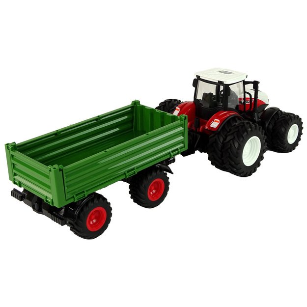 RC vilkikas su priekaba 1:24 raudonai žalias