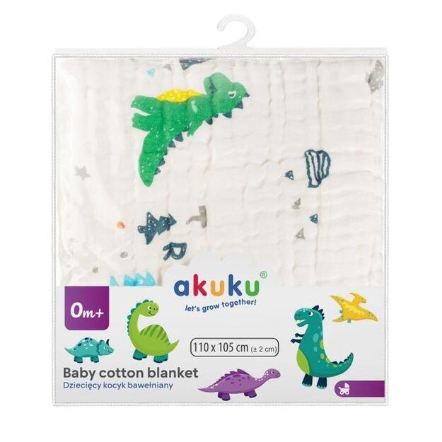 A0685 BLANKET / WRAP / TOWEL 110x105 DINOSAURS 4