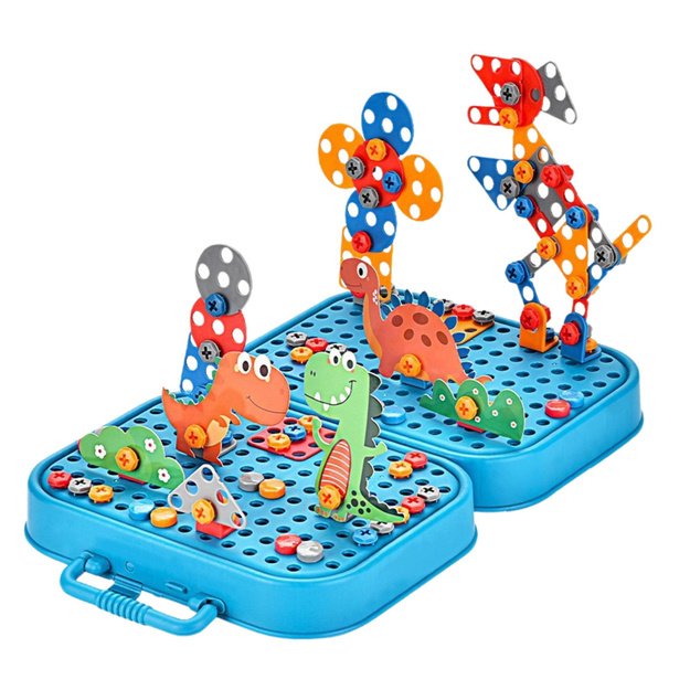 DIY Screwdriver Kit Suitcase Puzzle Dinosaurs Blocks Screwdriver 228 pcs. 1