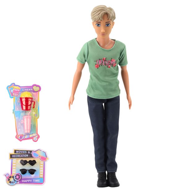 Anlily Doll Set Girl with Boy Accessories Glasses Handbag 2