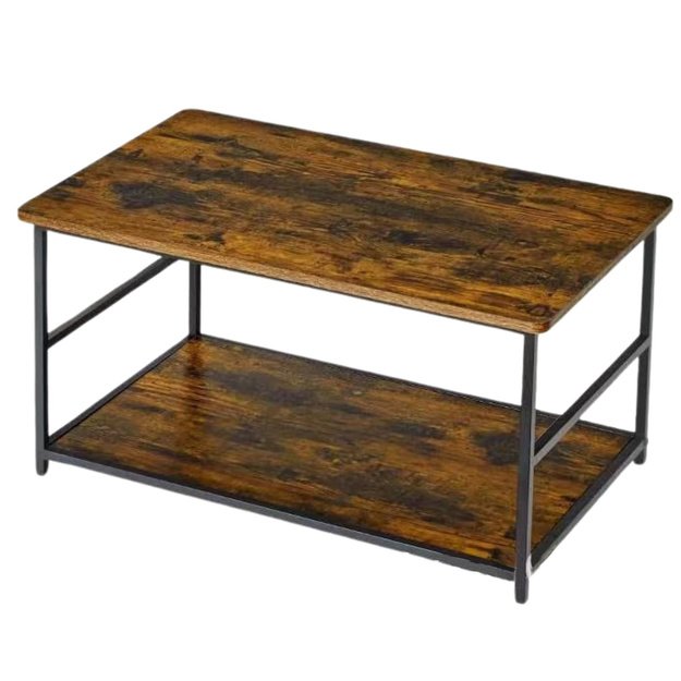 2-in-1 Vintage Rustic Wood Coffee Table Set 123x60x51cm 3