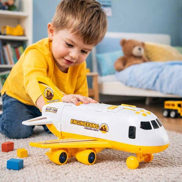 Transporterio orlaivis + 3 statybinės transporto priemonės