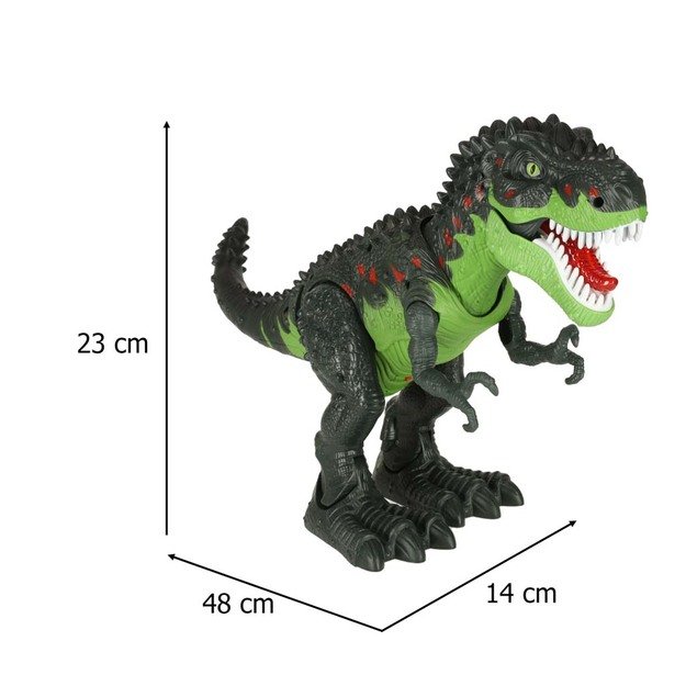 T-REX elektroniniai dinozauro pasivaikščiojimai riaumoja žaliai 32