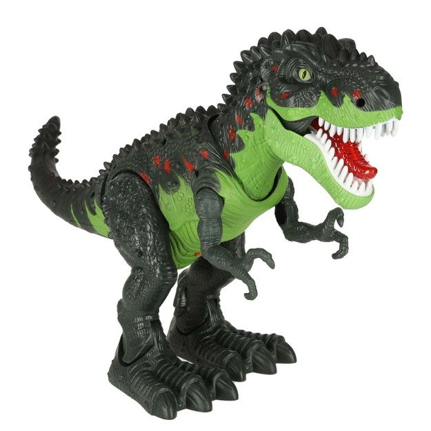T-REX elektroniniai dinozauro pasivaikščiojimai riaumoja žaliai 26