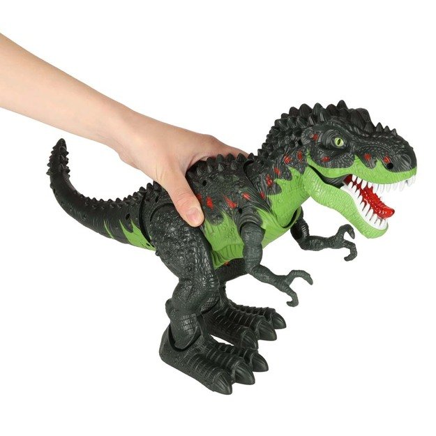 T-REX elektroniniai dinozauro pasivaikščiojimai riaumoja žaliai 30