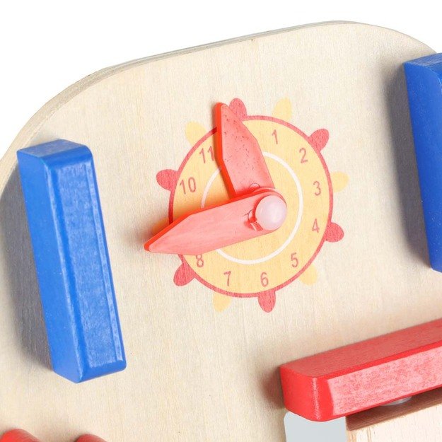 Vaikiškas vežimėlis medinis lavinamasis kubas 6in1 37