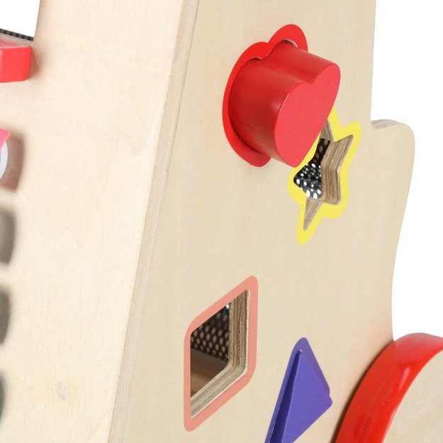 Vaikiškas vežimėlis medinis lavinamasis kubas 6in1 42