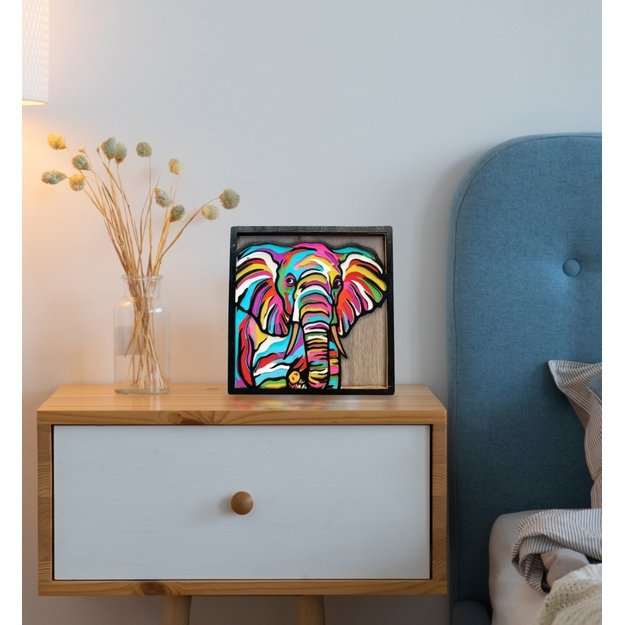 Splat Planet medinis 3D spalvinimo paveikslas, Dramblys 8