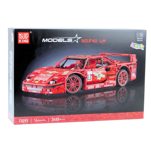 Construction Bricks Sports Car Racing Red 1:10 2688 pcs. 2