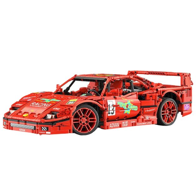 Construction Bricks Sports Car Racing Red 1:10 2688 pcs. 1