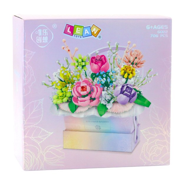 Construction Blocks Composition In Box Flower Box Purple LED 706pcs. 2