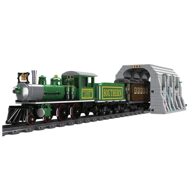 Construction Blocks Remote Controlled Steam Train RC Green 1212 pcs. 1