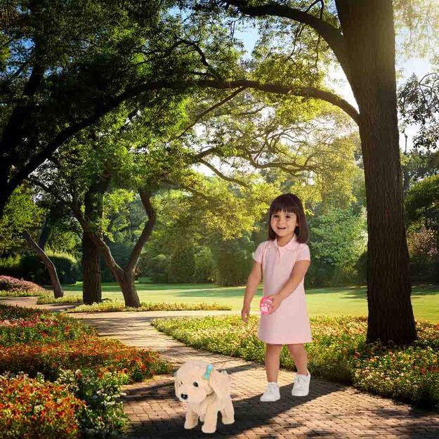 Interaktyvus šuo su pavadėliu barasi vaikšto vizgina uodegą vizgina pudelis 8