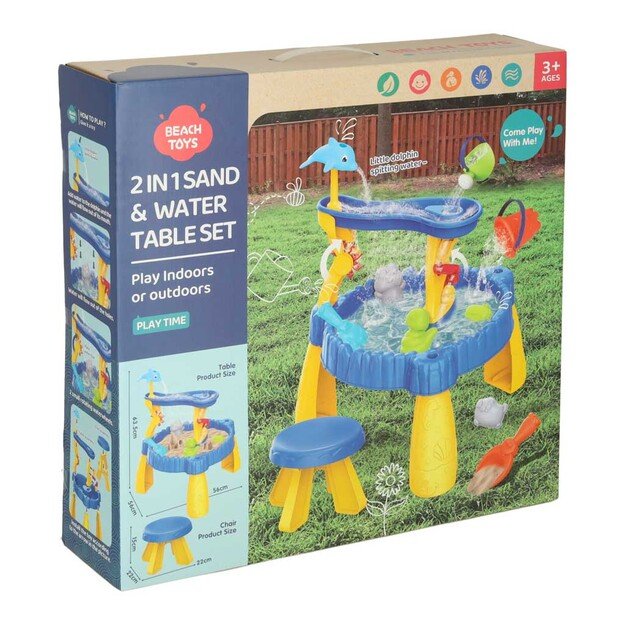 Vandens stalo smėlio ir vandens takelio dviejų lygių priedai 15