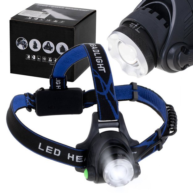 LED headlamp + 2 rechargeable batteries set