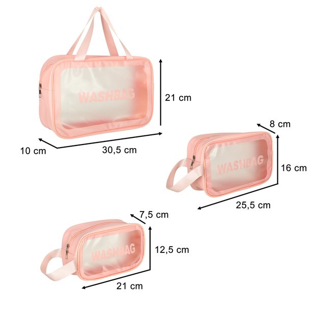 Cosmetic Bag Set (Pink)