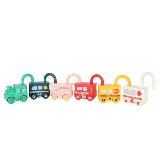 Train with unlockable locks, educational toy