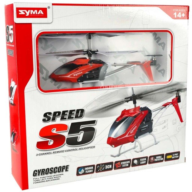 Helicopter SYMA S5 RC 3CH red