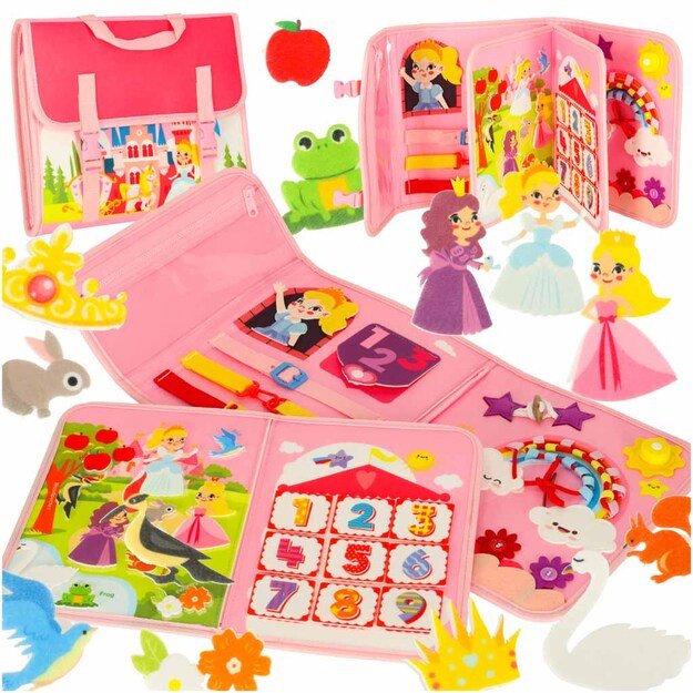 Sensorinė veiklos kuprinė montessori pink