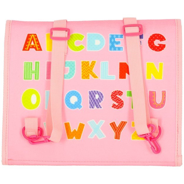 Sensorinė veiklos kuprinė montessori pink 2