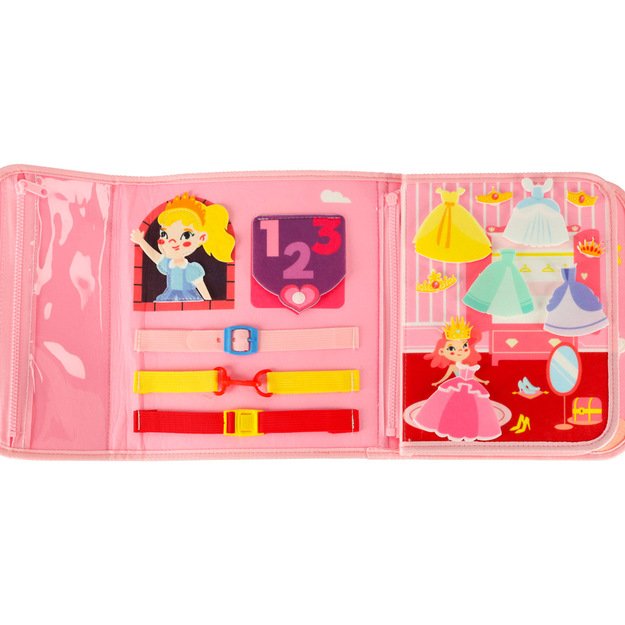 Sensorinė veiklos kuprinė montessori pink 7