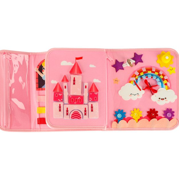 Sensorinė veiklos kuprinė montessori pink 9