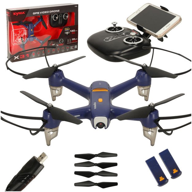  Syma X31  2,4 GHz GPS 5G HD nuotolinio valdymo dronas su nuotolinio valdymo kamera