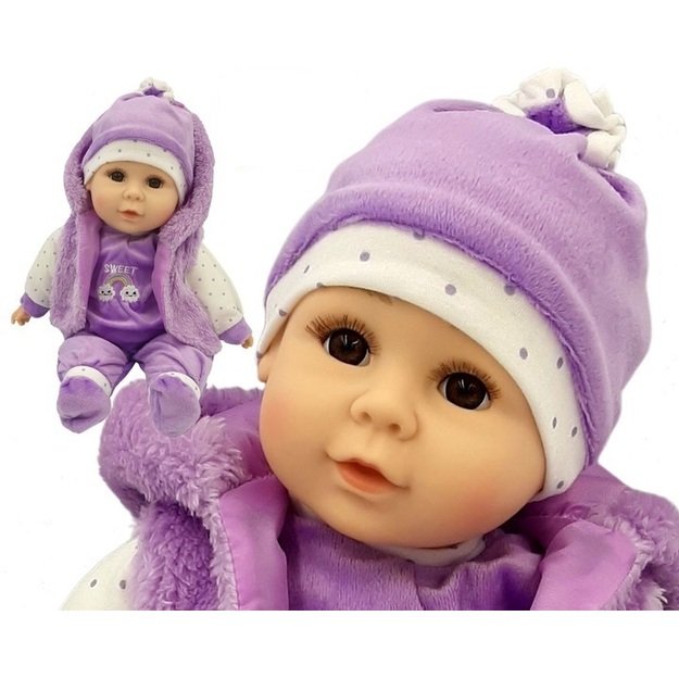 Dainuojanti lėlė (aukštis 45 cm) Violetinė