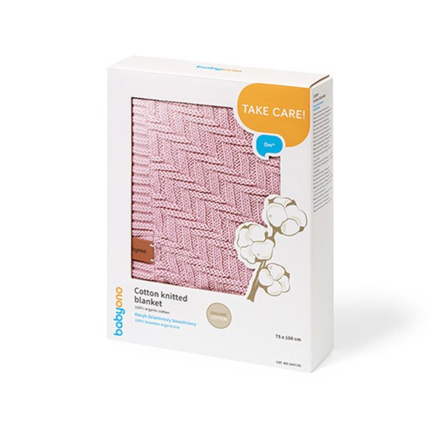 1647/01 KNITTED COTTON BLANKET PINK 1