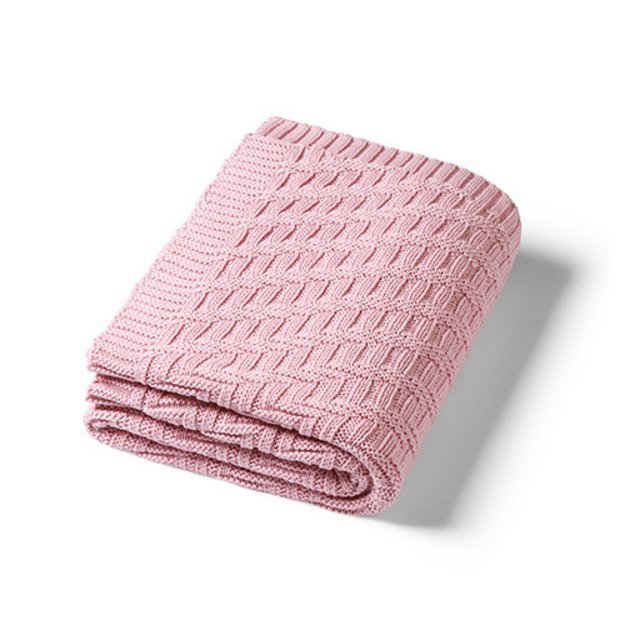 1647/01 KNITTED COTTON BLANKET PINK