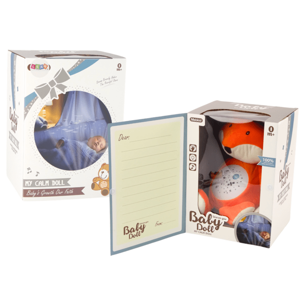 Plush Teddy Bear Sleeping Lights Sounds Night and Day Mode Fox 3