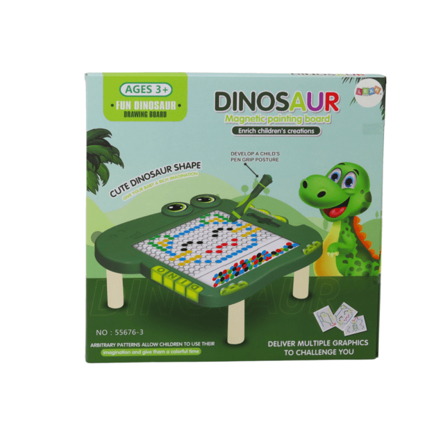 Educational Magnetic Board Dinosaur Pad Puzzle Green Beads 3