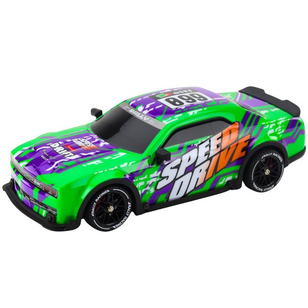 RC Remote Control Sports Car Illuminated Drift Body Green 1