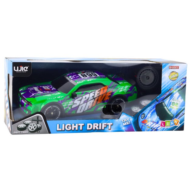 RC Remote Control Sports Car Illuminated Drift Body Green 3
