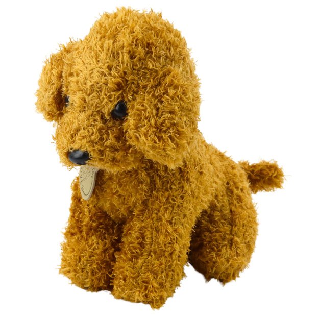 Poodle Dog in Velcro Bag, Soft Toy, Light Brown 1