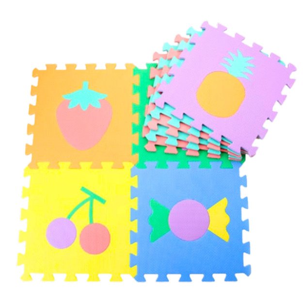 Soft Puzzle Mat Educational EVA Foam Fruits Sweets Colorful 16 pcs. 1