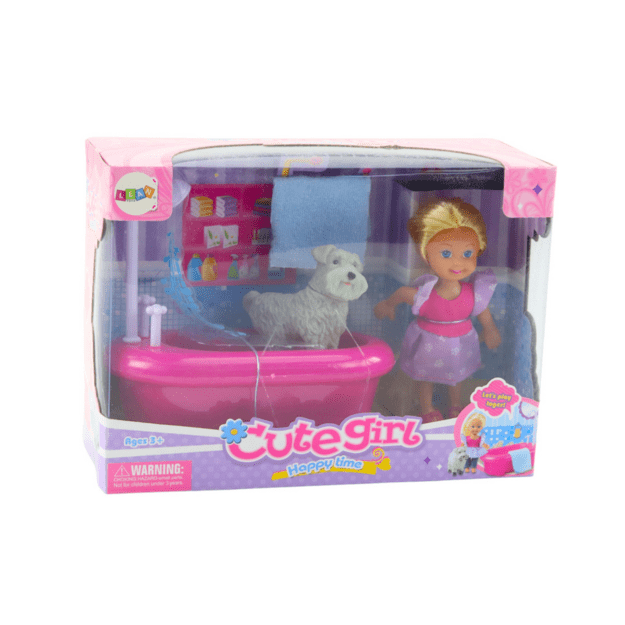 Lėlė su vonelė ir šuniuku  2