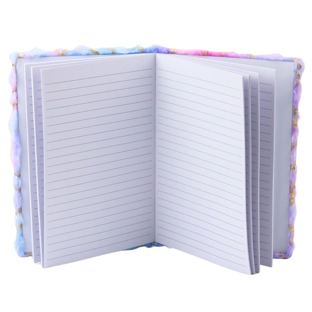 PLIUŠINĖ UŽRAŠŲ KNYGUTĖ – AUKSINĖS ŽVAIGŽDĖS, PASTELINIS, A5, 80 PUSLAPIŲ 1