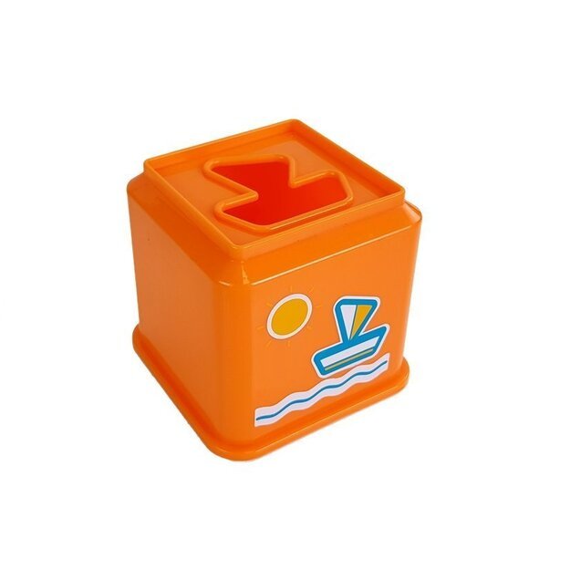 Puodelių piramidė Kvadratas su transporto priemonių paveikslėliais Kūdikių rūšiuotuvas 8