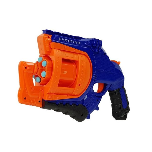 Pistol Foam Cartridge 48 rounds Rotating Magazine Blue and Orange