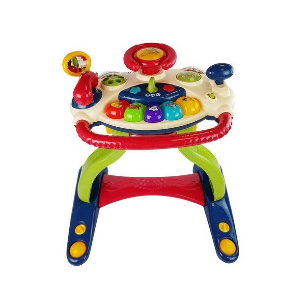 3-in-1 interaktyvus vaikiškas vežimėlis kūdikio vairas Garsas Melodijos Gyvūnai 1