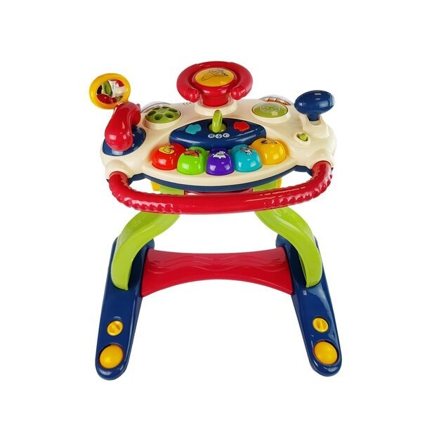 3-in-1 interaktyvus vaikiškas vežimėlis kūdikio vairas Garsas Melodijos Gyvūnai 5