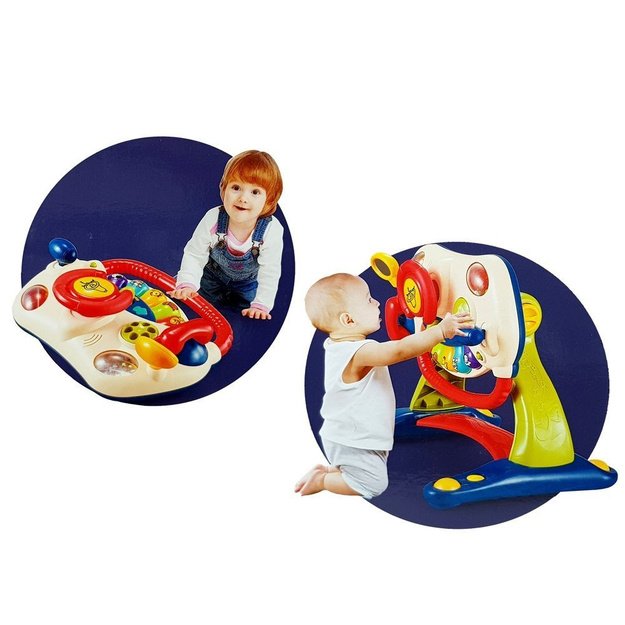 3-in-1 interaktyvus vaikiškas vežimėlis kūdikio vairas Garsas Melodijos Gyvūnai 4