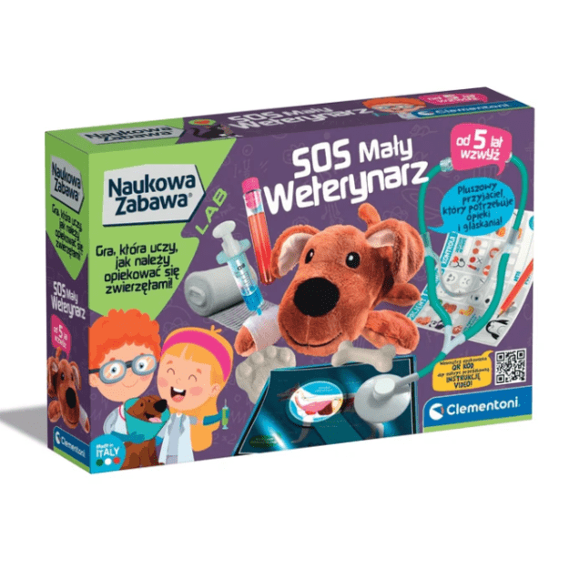 Science & Play Little Vet Set SOS Little Vet Puppy Polish Language Clementoni 50712