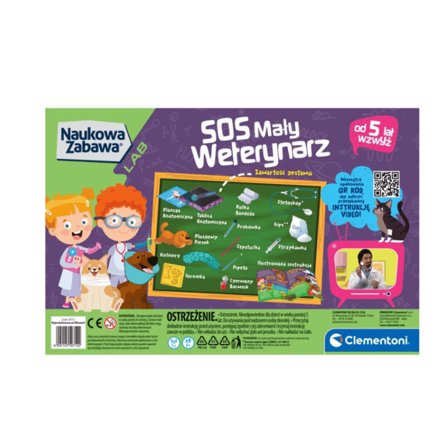 Science & Play Little Vet Set SOS Little Vet Puppy Polish Language Clementoni 50712