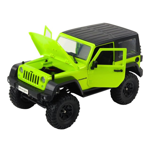 Remote Controlled Off-Road Vehicle RC Jeep Wrangler Rock Crawler Green 1:14 2