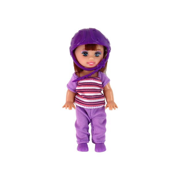Lucy Doll Set Pink Scooter Skateboard šalmai 2