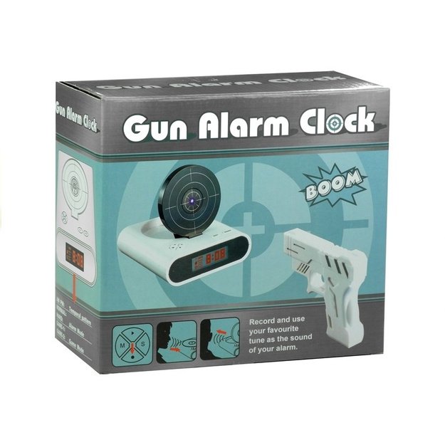 Gun Alarm Clock with Laser Pistol White 4