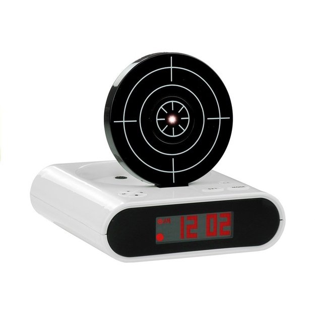 Gun Alarm Clock with Laser Pistol White 5