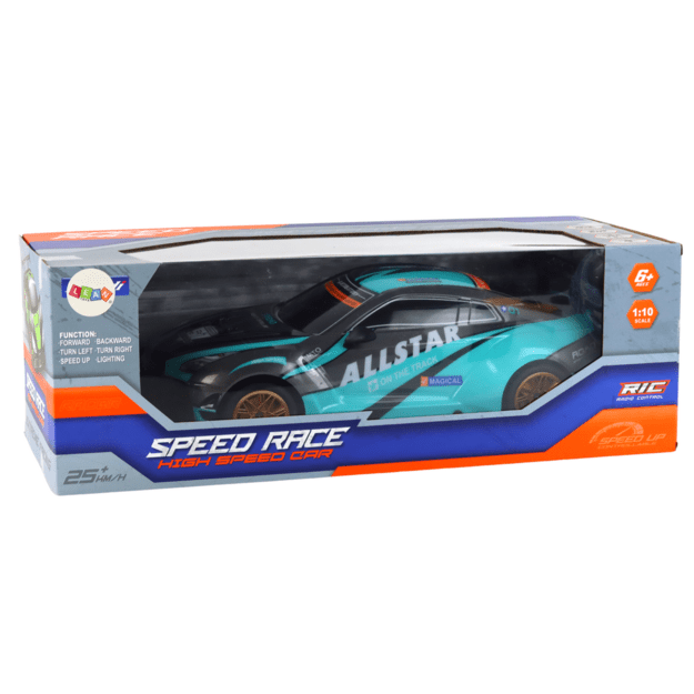 Didelis nuotoliniu būdu valdomas sportinis automobilis 1:10 turkio ir juodos spalvos 5